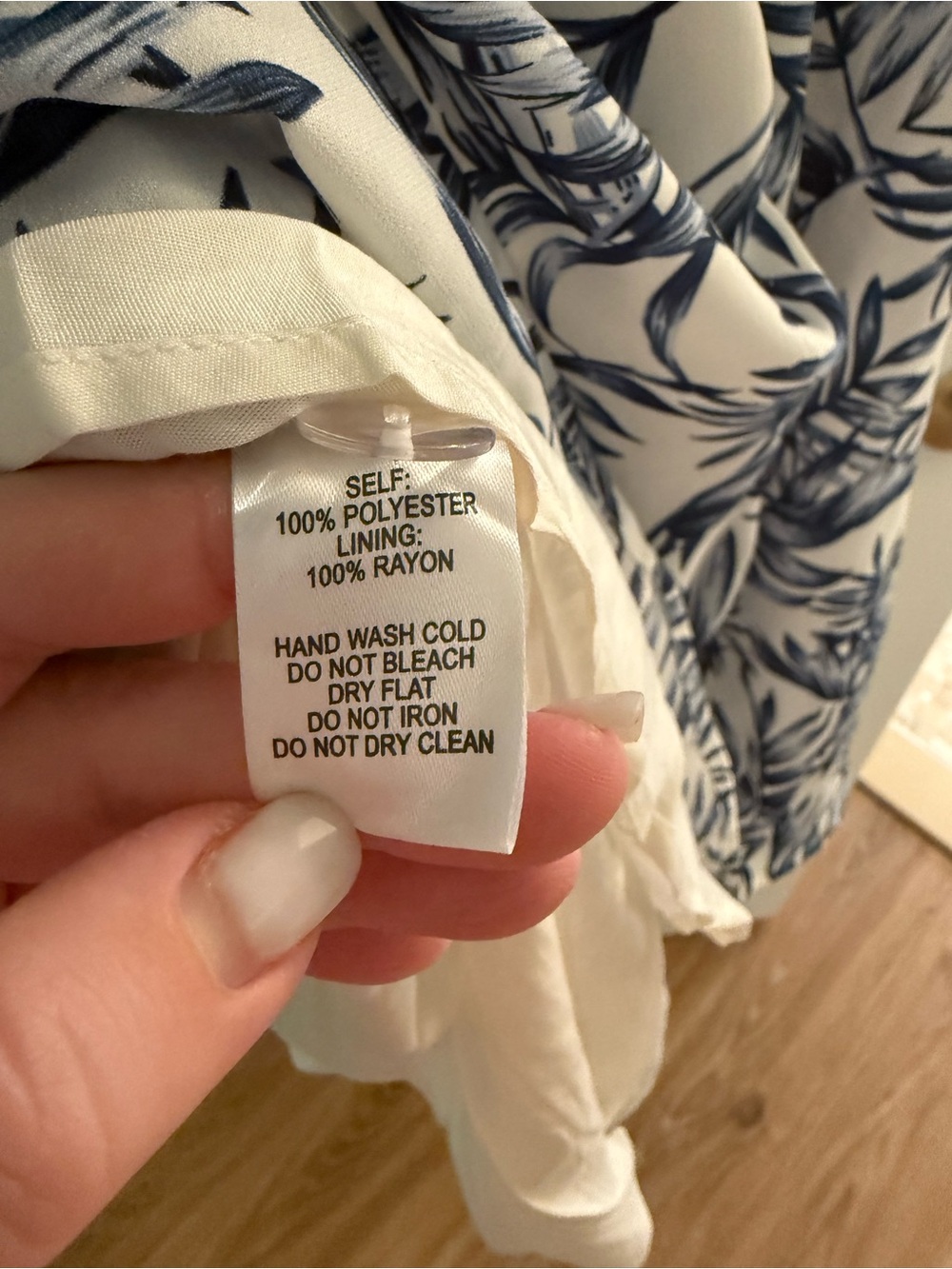 Lulus La Paz Blue And White Leaf Print Tie-front Midi Dress - Size L - Picture 8 of 9